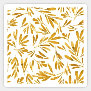 Dark yellow leaf pattern Magnet